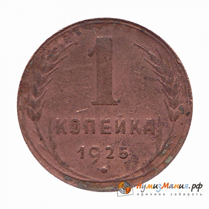 (1925) Монета СССР 1925 год 1 копейка   Медь  F